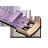 Watch strap 17 mm (0.67") width/Leather with stitching/Purple/Rose gold-tone finish