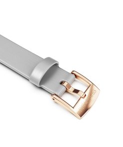 Watch strap 12 mm (0.47") width/Leather/Silver tone/Rose gold-tone finish