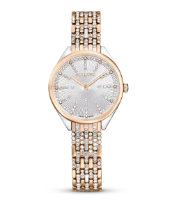Attract watch Swiss Made/Pavé/Crystal bracelet/Rose gold tone/Mixed metal finish