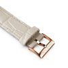 Watch strap 16 mm (0.63") width/Leather with stitching/Gray/Rose gold-tone finish