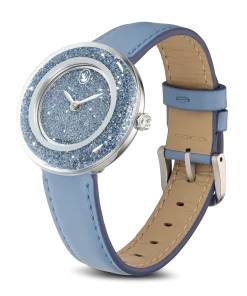 Crystalline Lustre watch Swiss Made/Leather strap/Blue/Stainless Steel