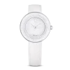 Crystalline Lustre watch Swiss Made/Leather strap/White/Stainless steel
