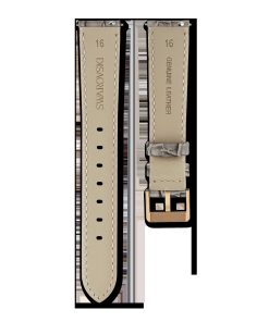 Watch strap 16 mm (0.63") width/Leather with stitching/Gray