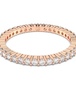 Vittore ring Round cut/White/Rose gold-tone finish
