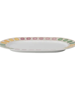 Idyllia platter Porcelain/Crystal print motif/Gemstone/Large/Multicolored