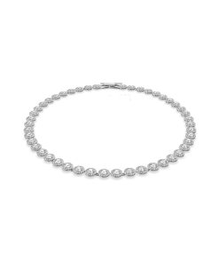 Una Angelic Tennis necklace Round cut/Medium/White/Rhodium plated