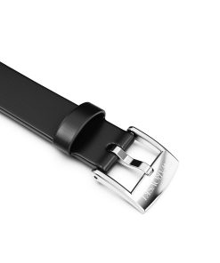 Watch strap 12 mm (0.47") width/Leather/Black/Stainless steel