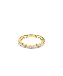 Vittore ring Round cut/White/Gold-tone finish