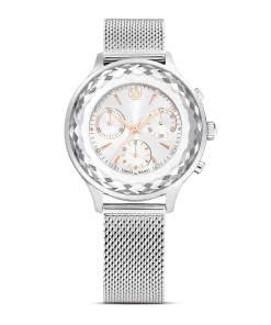 Nova Chrono watch Swiss Made/Metal bracelet/Silver tone/Stainless Steel